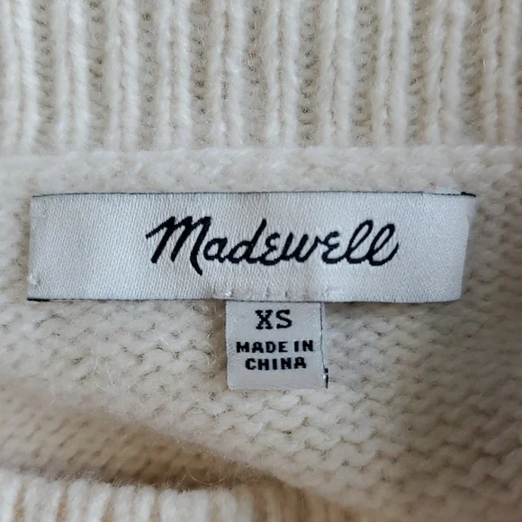 Madewell Cream Merino Wool Sweater with Gold Stars. Size XS - Picture 7 of 9